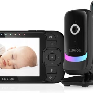 LUVION® Essential Connect Black - Babyfoon met Camera én App - Uitbreidbaar tot 4 Baby Camera's - Premium HD Wifi Baby Monitor