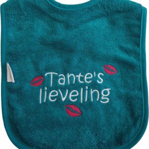 Lake green kleurige slab met "Tante's lieveling" - kraamcadeautje, verjaardag, cadeautje, baby