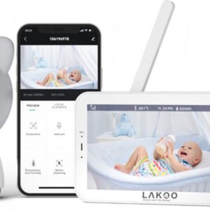 Lakoo® BabyGuard Kitty - Babyfoon - baby monitor - Babyfoon met Camera - uitbreidbaar - Gratis App