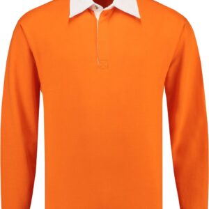 L&S Rugby Shirt voor heren in de kleur Oranje maat S