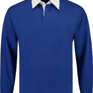 L&S Rugby Shirt voor heren in de kleur Royal Blue maat L
