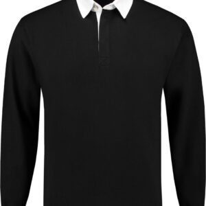 L&S Rugby Shirt voor heren in de kleur Zwart maat XXXL