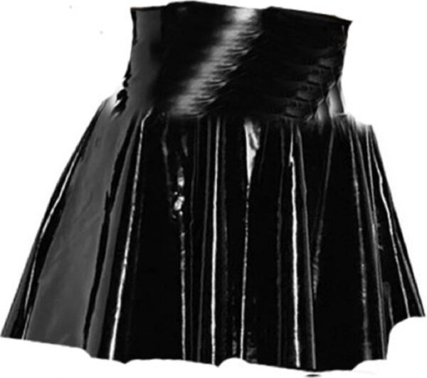 Latex mini Rok zwart Rollenspel sm dames sexy Glans kleding mix van Latex en stof | Datex