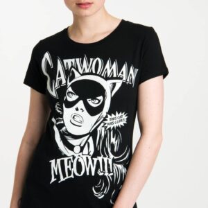 Logoshirt Vrouwen T-shirt Catwoman Logo - DC Comics - Shirt met ronde hals van Logoshirt - zwart
