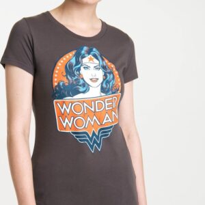 Logoshirt Vrouwen T-shirt Wonder Woman - DC Comics Wonder Woman Portrait - Shirt met ronde hals van Logoshirt - donkerblauw