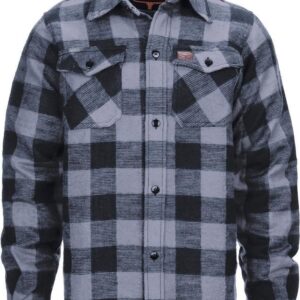 Longhorn - Lumberjack flannel shirt (kleur: Zwart/Grey / maat: XXXL)