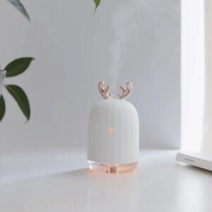 Luchtbevochtiger - Humidifier - Aromatherapie - Diffuser - Mistmaker - Inclusief reserve filter - 220ML - Wit hert - Mini humidifier