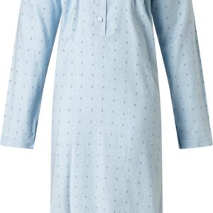 Lunatex dames nachthemd flanel | MAAT M | Oval dots | blue