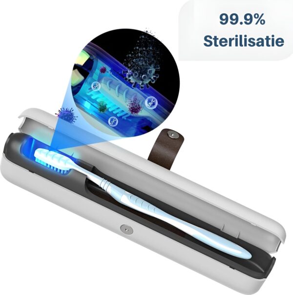 Luxe UV-C sterilisatie tandenborstelkoker - 99,9% sterilisatie - Mondhygiëne - Tandenborstelhouder - Wit - Reiskoker | Badkamer - Kind | Volwassenen