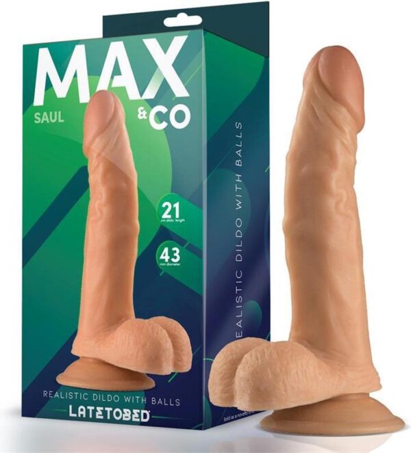 MAX and CO - Saul Realistic Dildo With Testicles Flesh 8,25 - 21 Cm