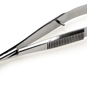 MEDLUXY - Wenkbrauw schaartje / wenkbrauw trimmer / eyebrow scissor - gebogen snijvlak - 12 cm - zilver