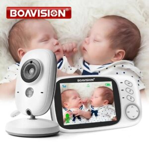 MT Products - Babyfoon Met Camera - 3.2Inch Groot LCD Scherm - Video Babyphone Met Kleurenmonitor - Sterk Zendbereik - Temperatuurweergave - Wit