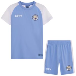 Manchester City Voetbaltenue Thuis Eigen Naam - Shirt + broekje - 2021-2022 Kids