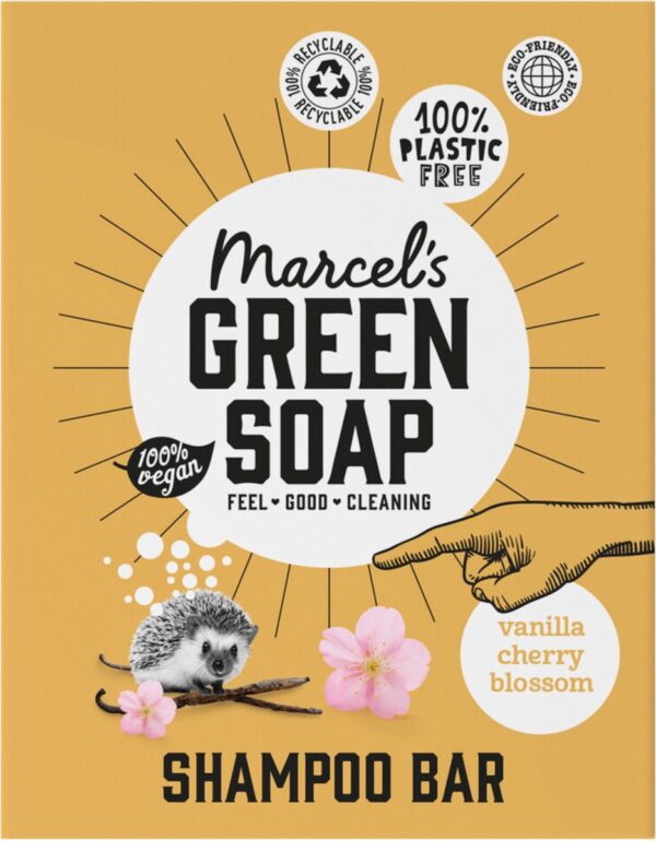 Marcel's Green Soap Shampoo Bar Vanilla & Cherry Blossom - 90 gram