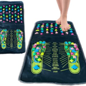 Massage mat | Reflexologie | Voetreflectie mat | massage mat voor twee voeten | Stenen | Luxe | Gezondheid | Ontspanning | massage apparaat | Drukpunt | shakti mat | zwart