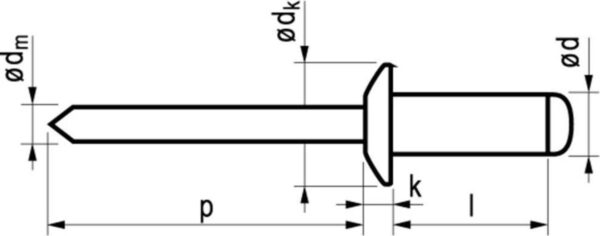 Masterfix blindklinknagel 6,0x18mm aluminium (Per 250 stuks)