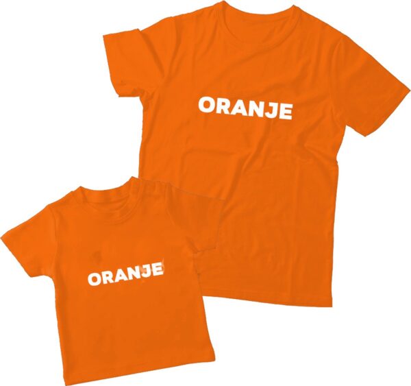 Matching oranje shirts Vader & Kind Oranje | Maat L + 68 | shirts voor vader en kind | WK / EK, Koningsdag, Nederland