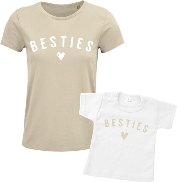 Matching shirt Moeder & Dochter | Besties | Dames Maat XXL Dochter Maat 56