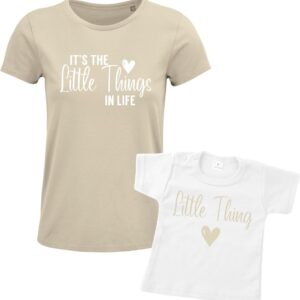 Matching shirt Moeder & Dochter | Its the little things in life | Dames Maat M Dochter Maat 86