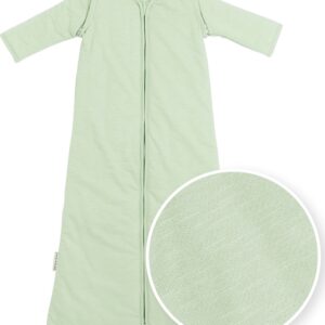 Meyco Baby Slub baby slaapzak met afritsbare mouwen - soft green - 110cm