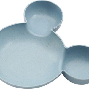 Mickey Mouse Kinderservies-Baby Bord-Kinderbordje-Duurzaam-Eco Friendly-Tarwe-Blauw-1 stuk