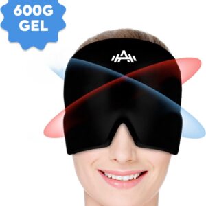 Migraine Muts - Anti Migraine Masker - Hoofdpijn Verlichting - Hoofdpijn Masker - Hot Cold Pack - Anti Kater - 600g Gel - 360° Hoofdbedekking