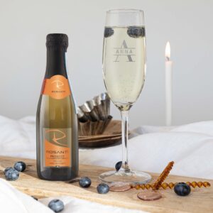 Mini prosecco met gegraveerd glas - Rosanti Vino Frizzante