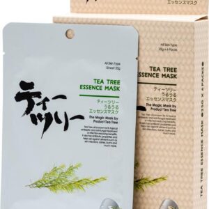 Mitomo Tea Tree Olie Gezichtsmasker - Gezichtsmaskers Verzorging - Face Mask Beauty - Face Mask Japans - Gezichtsverzorging Dames - Japanese Rituals Skincare Sheet Mask - 10 Stuks