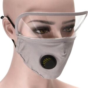 Mondmasker- mondkapje met oogbescherming / spatscherm - grijs