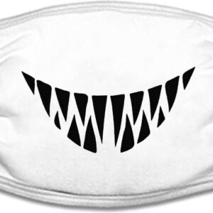 Monster teeth mondkapje | monster | gebit | tanden | tandarts | gezichtsmasker | bescherming | bedrukt | logo | Wit mondmasker van katoen, uitwasbaar & herbruikbaar. Geschikt voor OV