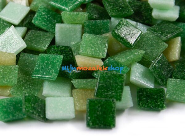 Mozaïeksteentjes 1 cm - mix groen; 500 gr XL-pack