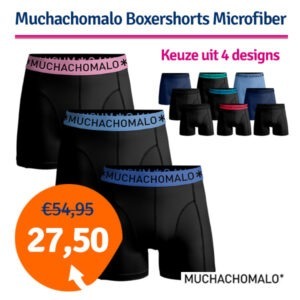 Muchachomalo Boxershorts Microfiber 3-pack Black/Blue/Blue-M