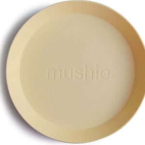 Mushie - Kinderservies Set 2 Borden Rond - Borden - Pale Daffodil