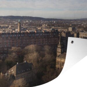 Muurdecoratie Architectuur - Lucht - Edinburgh - 180x120 cm - Tuinposter - Tuindoek - Buitenposter