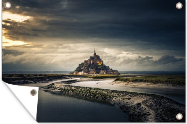 Muurdecoratie Frankrijk - Wolken - Water - 180x120 cm - Tuinposter - Tuindoek - Buitenposter