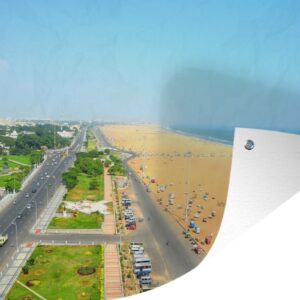 Muurdecoratie Stranden in de stad Chennai - 180x120 cm - Tuinposter - Tuindoek - Buitenposter