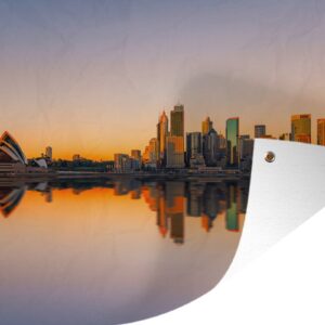 Muurdecoratie Sydney Opera House tijdens de zonsondergang in Australië - 180x120 cm - Tuinposter - Tuindoek - Buitenposter