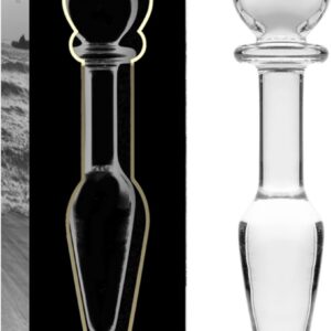 NEBULA SERIES BY IBIZA™ - MODEL 7 ANAL PLUG BOROSILICATE GLASS 13.5 X 3 CM CLEAR