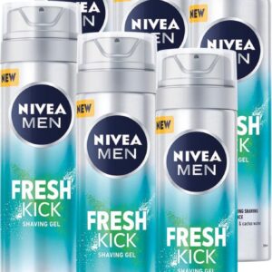 NIVEA MEN Fresh Kick Scheergel - 6 x 200 ml - voordeelverpakking