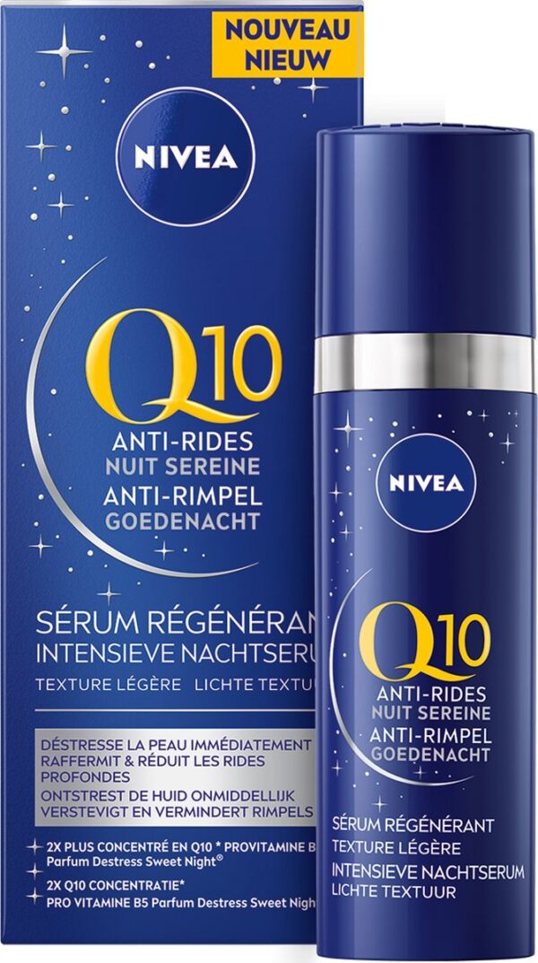 NIVEA Q10 Serum Gezicht - Anti-rimpel - Geschikt voor de nacht - Gezichtsserum Rijk aan pro-vitamine B5 - 30 ml