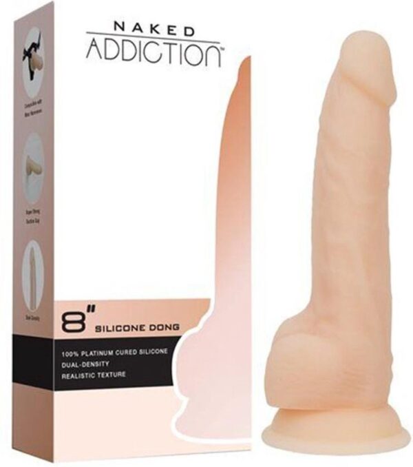 Naked Addiction - Dubbellaags Siliconen Dildo Met Zuignap - Met Incredifeel Technologie - 21.5 cm