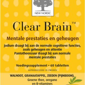 "New Nordic Clear Brain - Concentratie - Vegan voedingssupplement met jodium - 60 tabletten