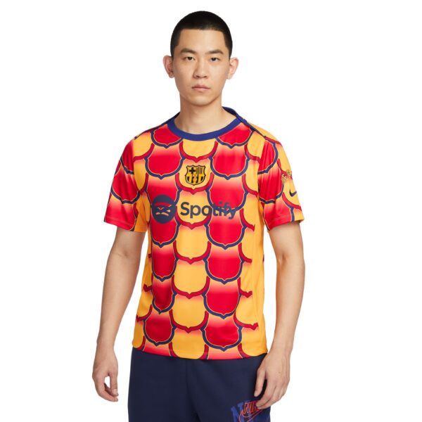 Nike FC Barcelona Pre-Match Trainingsshirt 2023-2024 Goud Rood Blauw