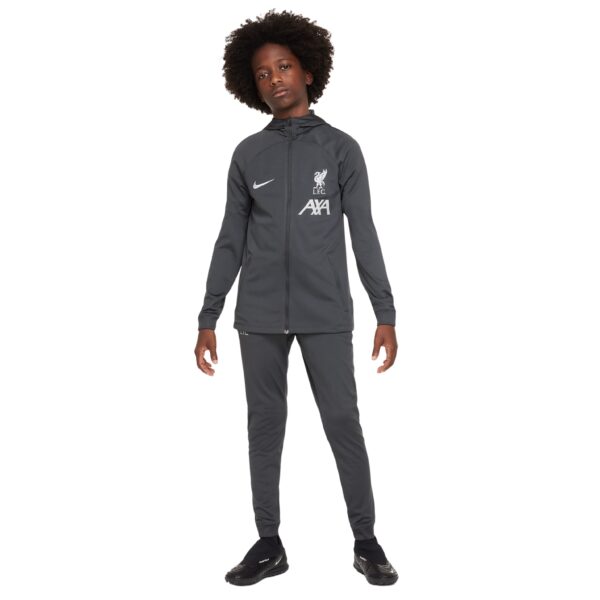 Nike Liverpool Strike Trainingspak Full-Zip Hooded 2023-2024 Kids Donkergrijs