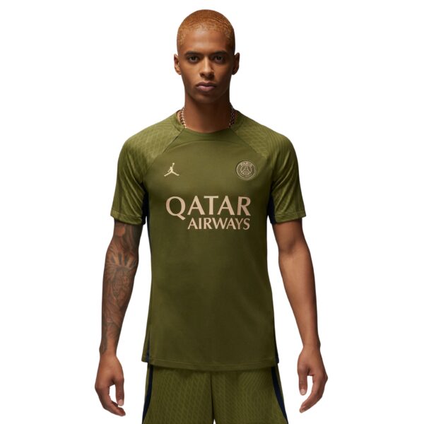 Nike Paris Saint-Germain X Jordan Strike Trainingsshirt 2023-2024 Donkergroen Beige