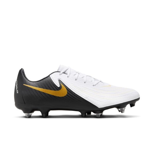 Nike Phantom GX II Academy IJzeren-Nop Voetbalschoenen (SG) Zwart Gebroken Wit Goud