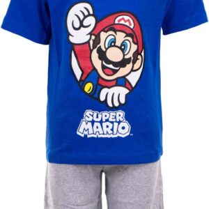 Nintendo Super Mario shortama - blauw - maat 98
