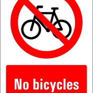 No bicycles bord - kunststof 148 x 210 mm