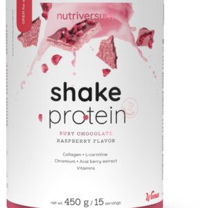 Nutriversum | Shake protein | Rose chocolade | 450gr | Eiwitten met Collageen | Vrouwen | Supplement | komt voor in spieren | belangrijk bij algehele gezondheid | evenwichtige voeding | ondersteuning Lichaam functies | Immuunsysteem | Nutriworld