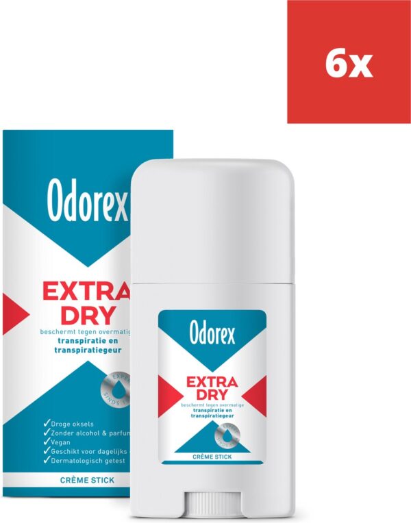 Odorex Extra Dry Anti-Transpirant Creme Stick - 6 x 40ml - Voordeelverpakking